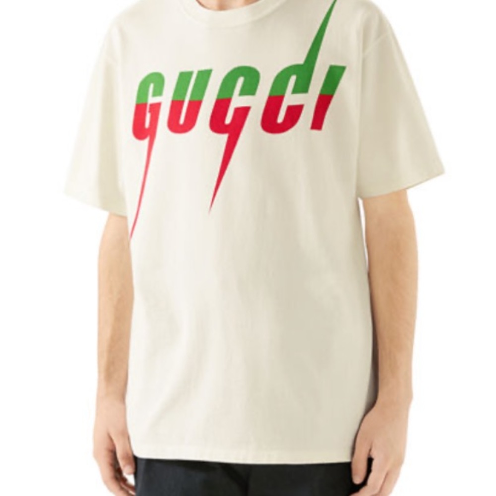 Gucci Lightning Logo Crewneck T-shirt